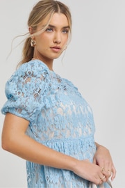 Simply Be Blue Lace Midi Dress - Image 3 of 4