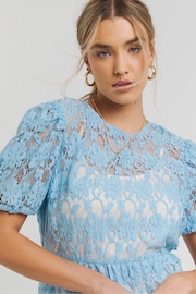 Simply Be Blue Lace Midi Dress - Image 4 of 4