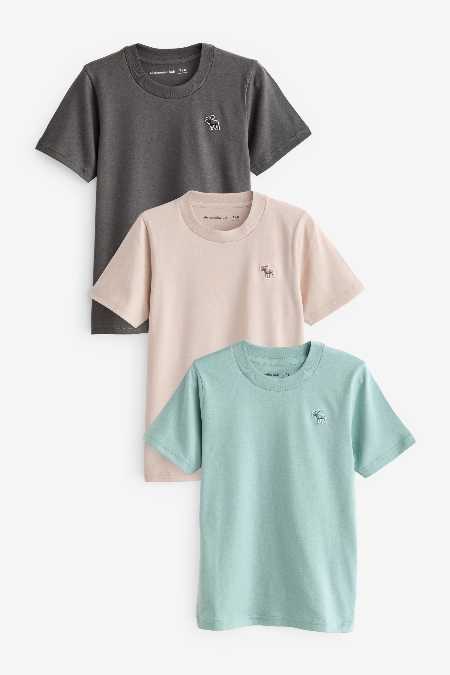 Abercrombie Fitch Icon White T Shirts 3 Pack