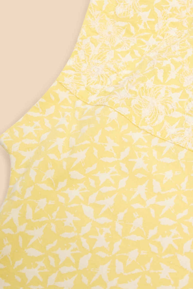 White Stuff Yellow 100% Cotton Anthea Embroidery Top - Image 7 of 7