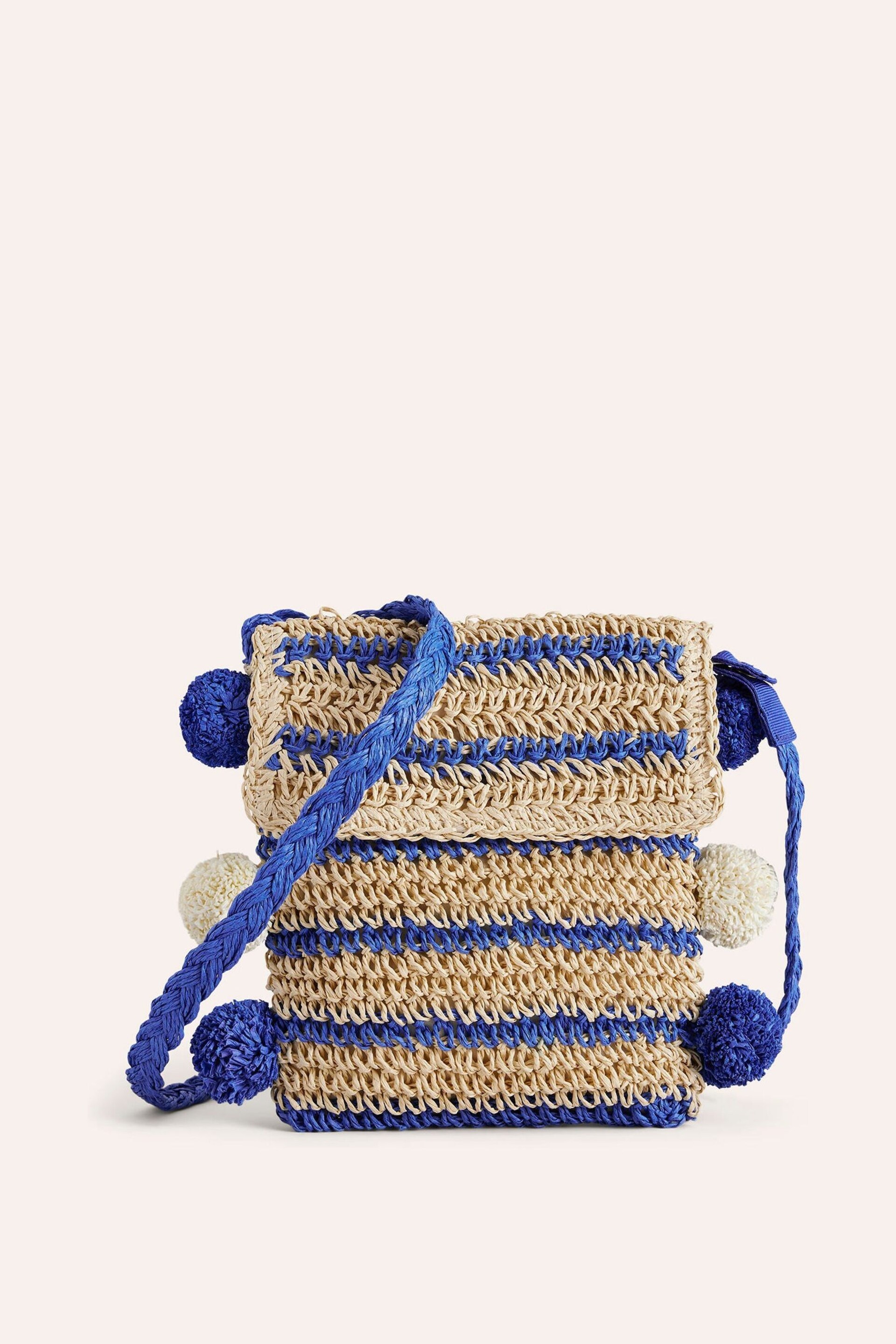 Boden Blue Cross-Body Straw Bag - Image 1 of 2