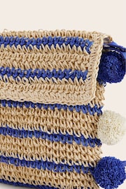 Boden Blue Cross-Body Straw Bag - Image 2 of 2