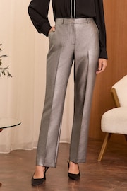 Love & Roses Silver Tailored Metallic Trousers - Image 2 of 4