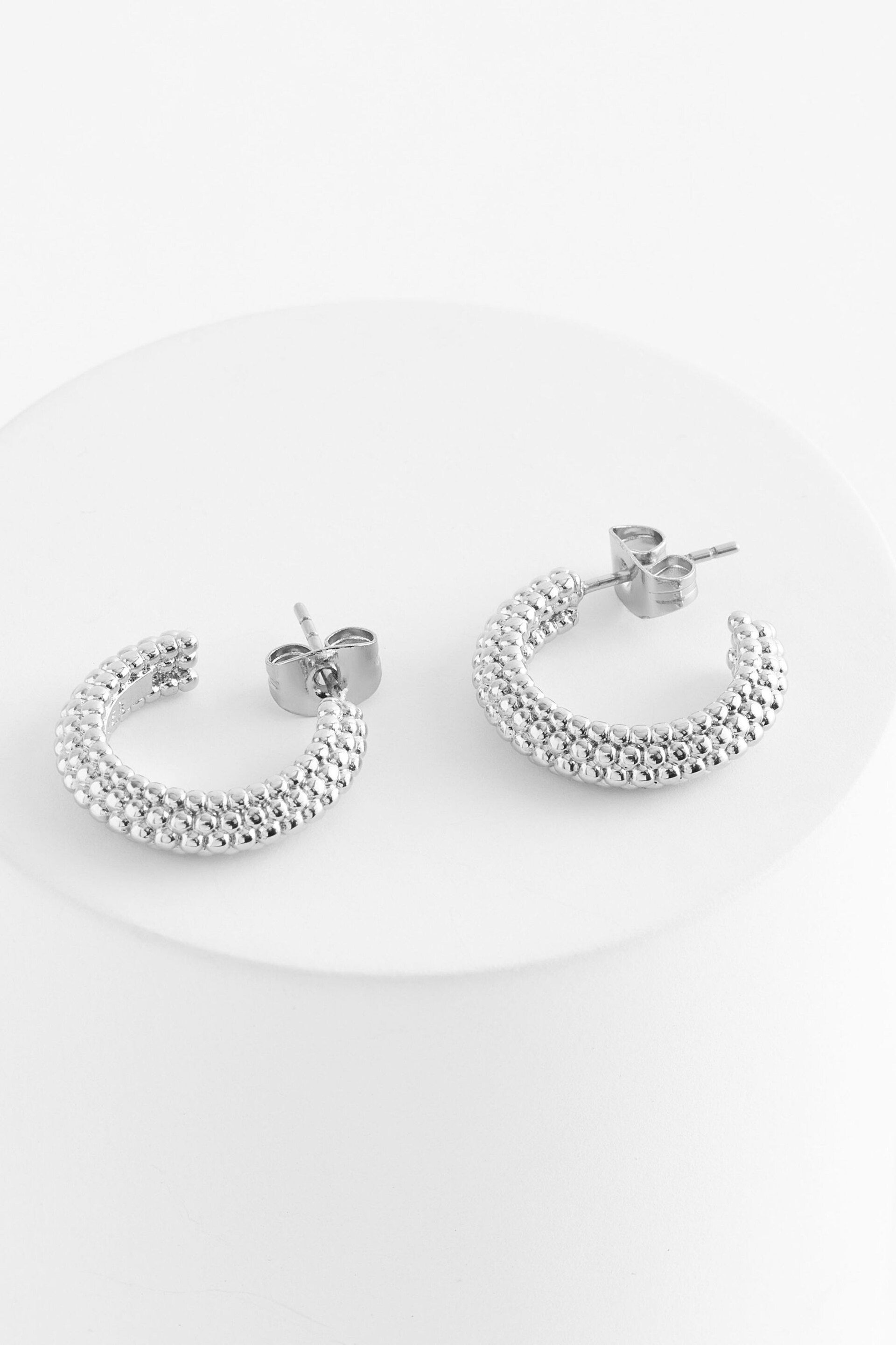 Ted Baker Silver Tone DOTETTA: Dotty Hoop Earrings - Image 2 of 2