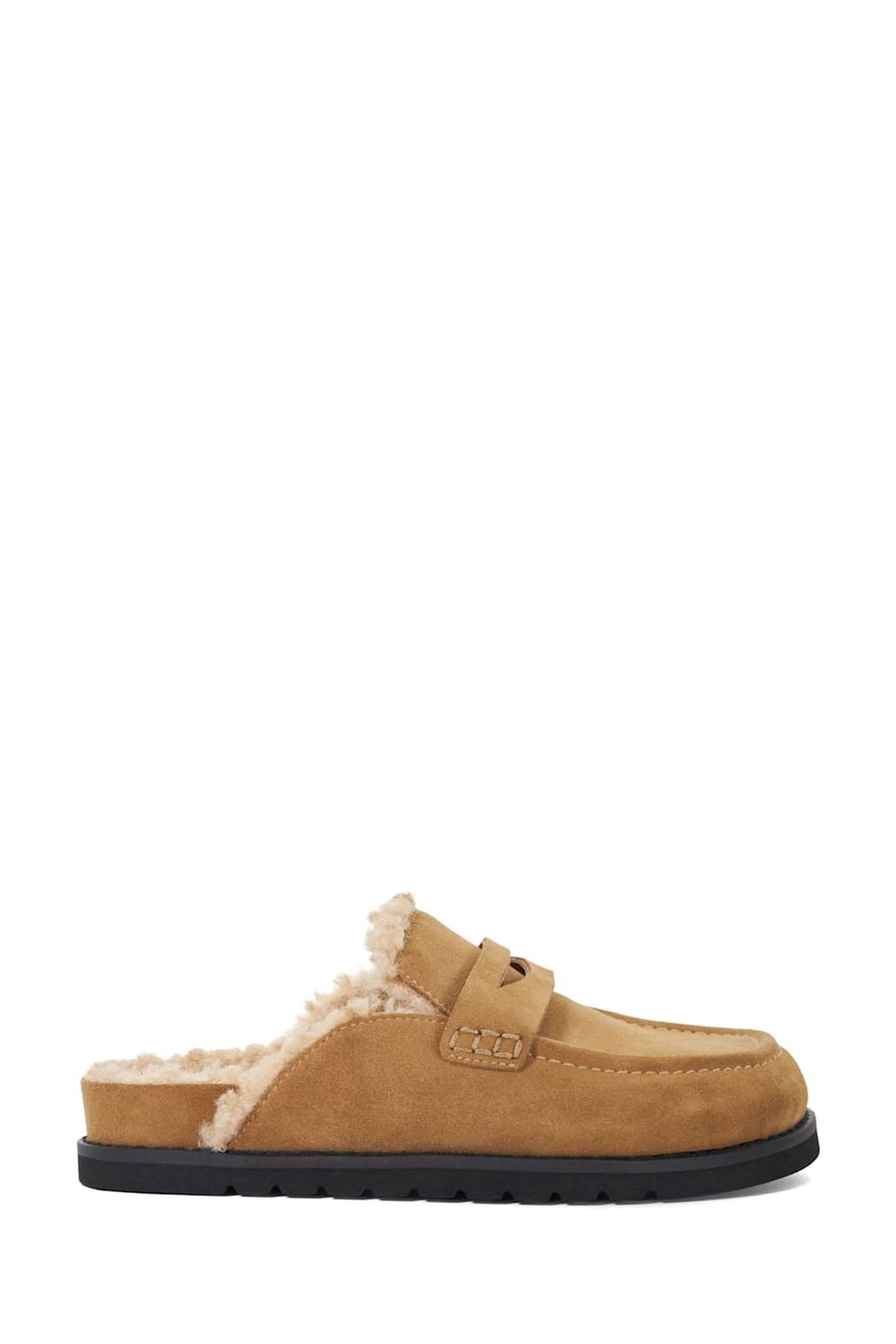 Buy Dune London Cream Goldy Shearling Lined Backless Loafers from Next USA