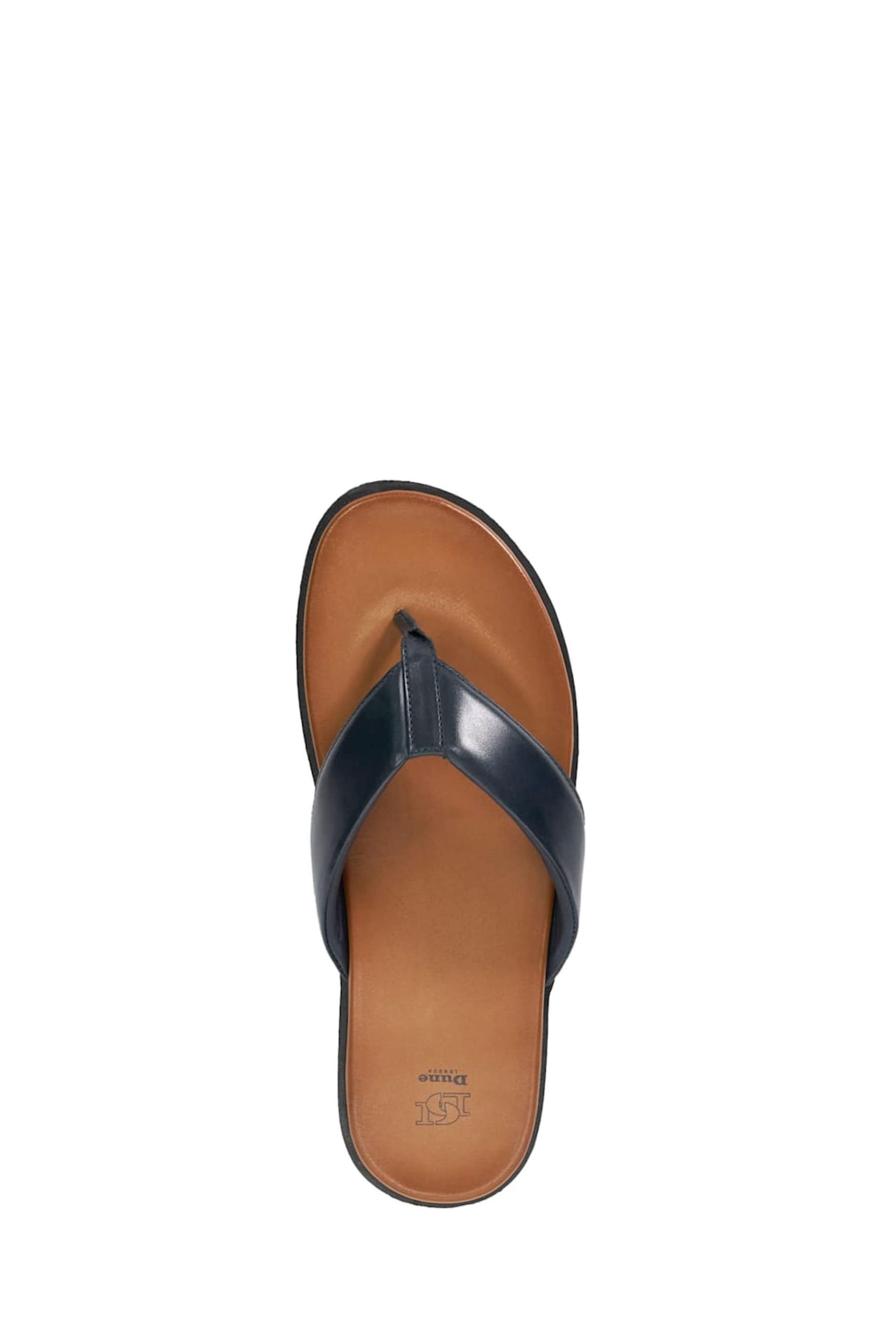 Dune London Blue Inspires Toe Post Leather Sandals - Image 5 of 7