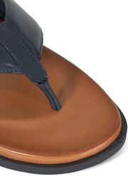 Dune London Blue Inspires Toe Post Leather Sandals - Image 6 of 7