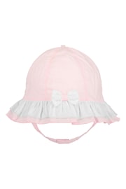 Emile Et Rose Pink Lawn Sunhat Hat With Frilled Brim and Chin Strap - Image 2 of 3