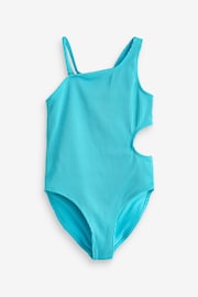 Abercrombie & Fitch Light Blue Asymmetrical Cut Out Swimsuit - Image 1 of 4