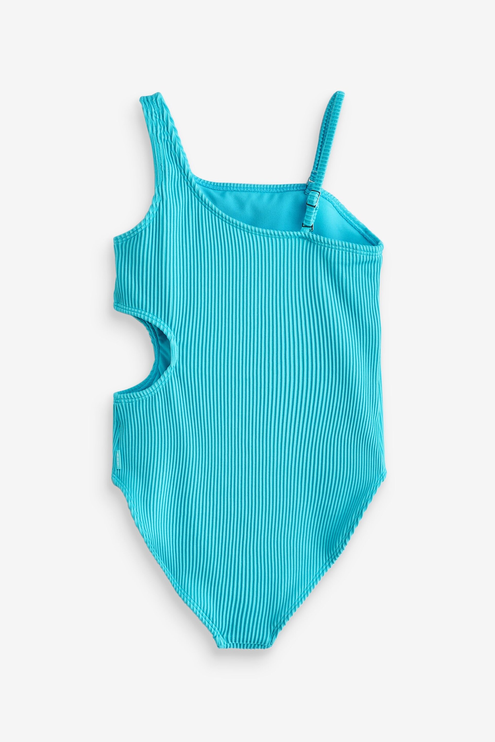 Abercrombie & Fitch Light Blue Asymmetrical Cut Out Swimsuit - Image 2 of 4