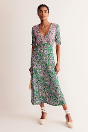 Boden Pink Petite Rebecca Jersey Midi Tea Dress - Image 1 of 5