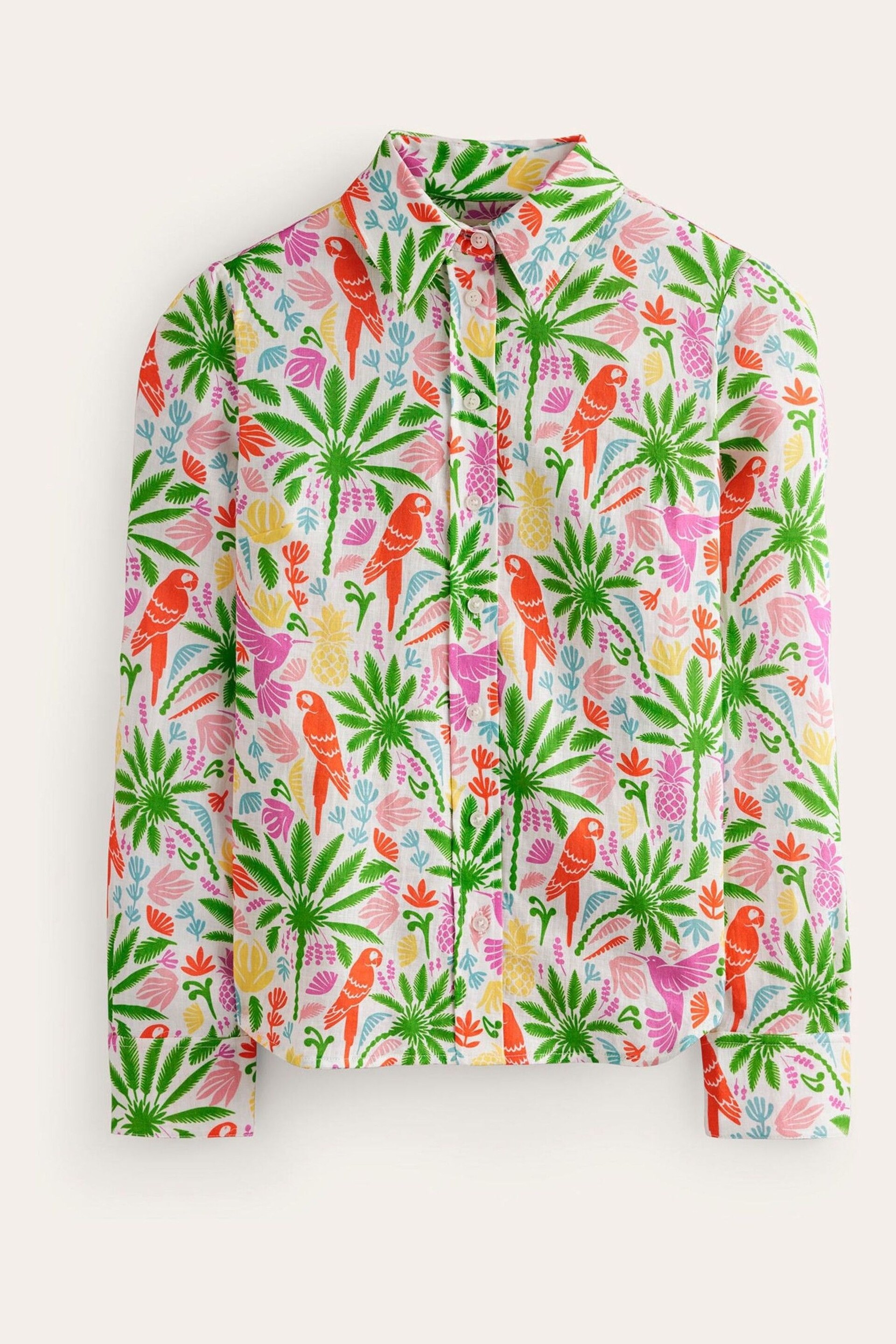 Boden Green Petite Sienna Tropical Linen Shirt - Image 5 of 5