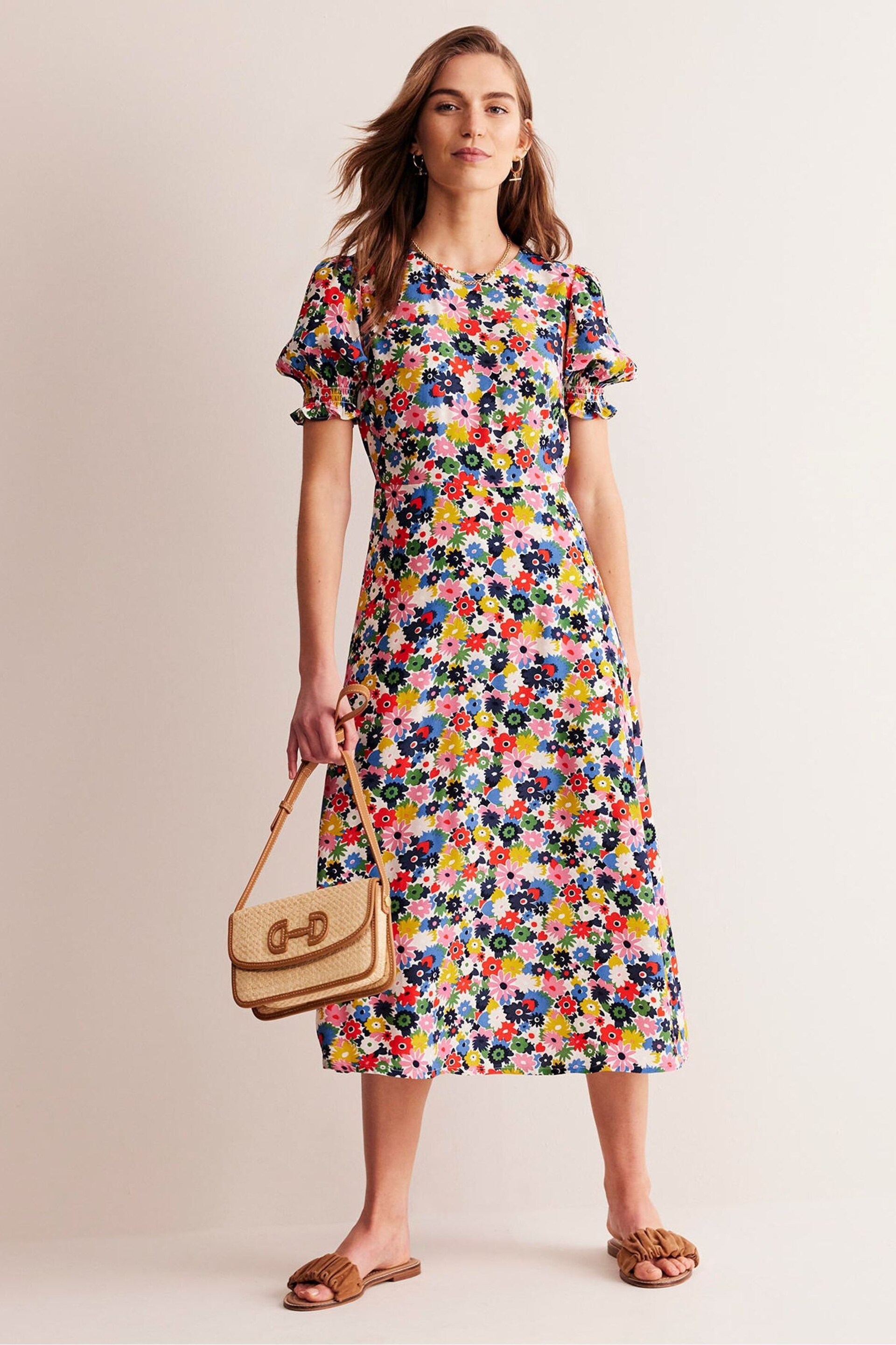 Boden Blue Petite Corinne Midi Tea Dress - Image 1 of 4