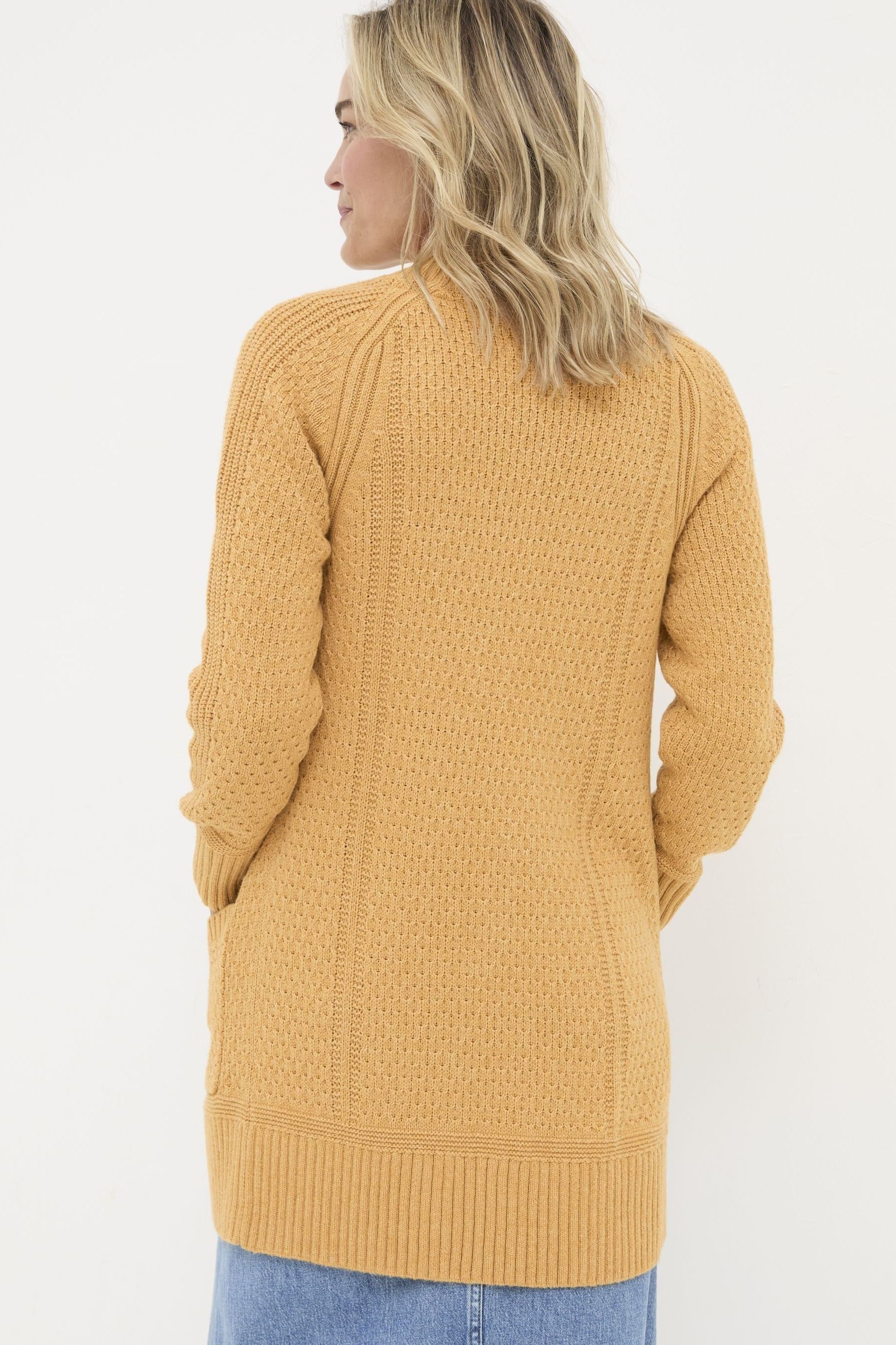 Buy FatFace Mustard Yellow Hannah Textured Knitted Cardigan from Next Australia