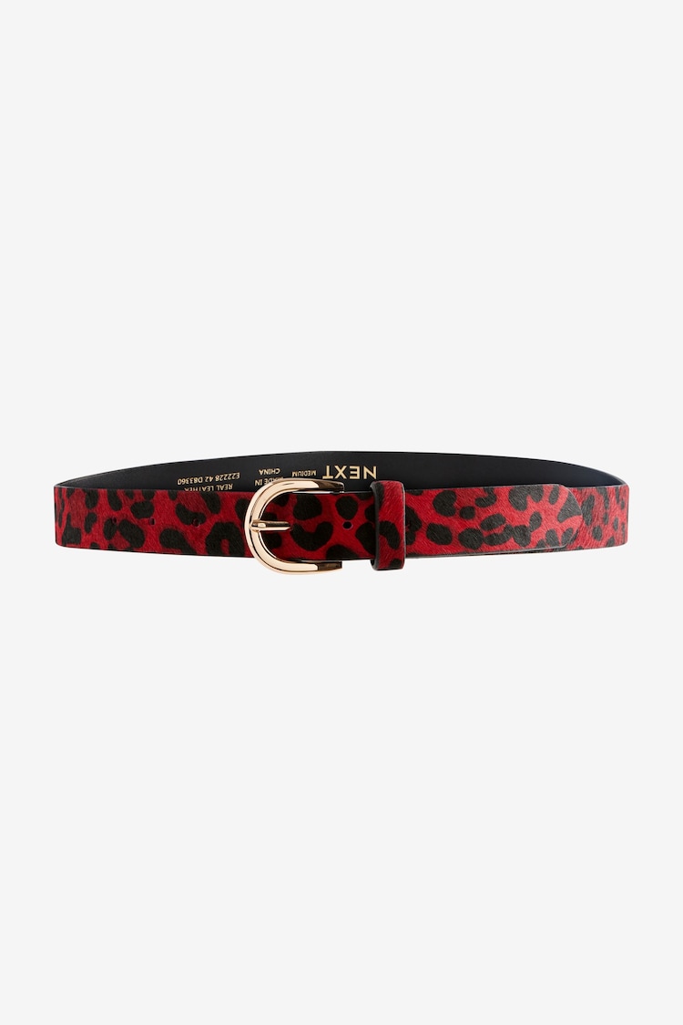 Red Animal Regular Leather Belt - Image 2 of 2