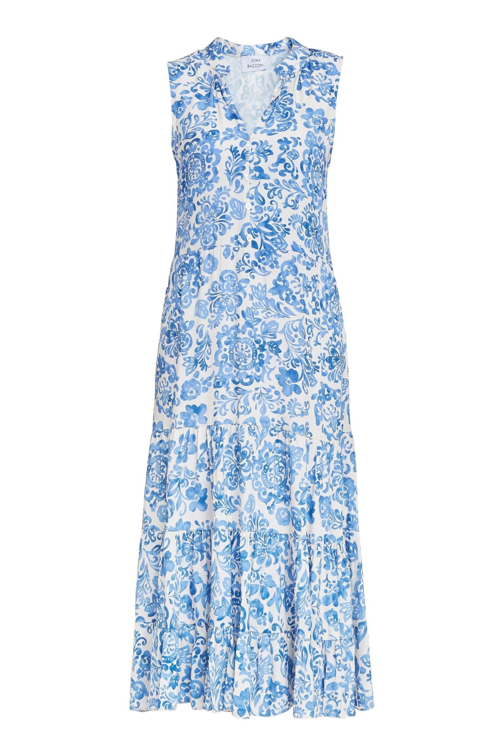 Gina Bacconi Blue Lolita Sleeveless Summer Dress - Image 5 of 5