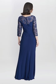 Gina Bacconi Blue Sonia Maxi Knot Front Sweetheart Dress - Image 2 of 5