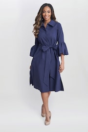 Gina Bacconi Blue Melinda Taffeta Shirt Dress - Image 3 of 6