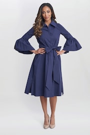 Gina Bacconi Blue Melinda Taffeta Shirt Dress - Image 5 of 6