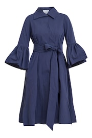 Gina Bacconi Blue Melinda Taffeta Shirt Dress - Image 6 of 6