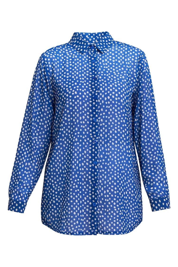 Gina Bacconi Blue Lara Print Georgette Shirt - Image 5 of 5