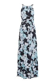 Gina Bacconi Irina Printed Halter Neck Maxi Black Dress With Embellished Neckline - Image 6 of 6