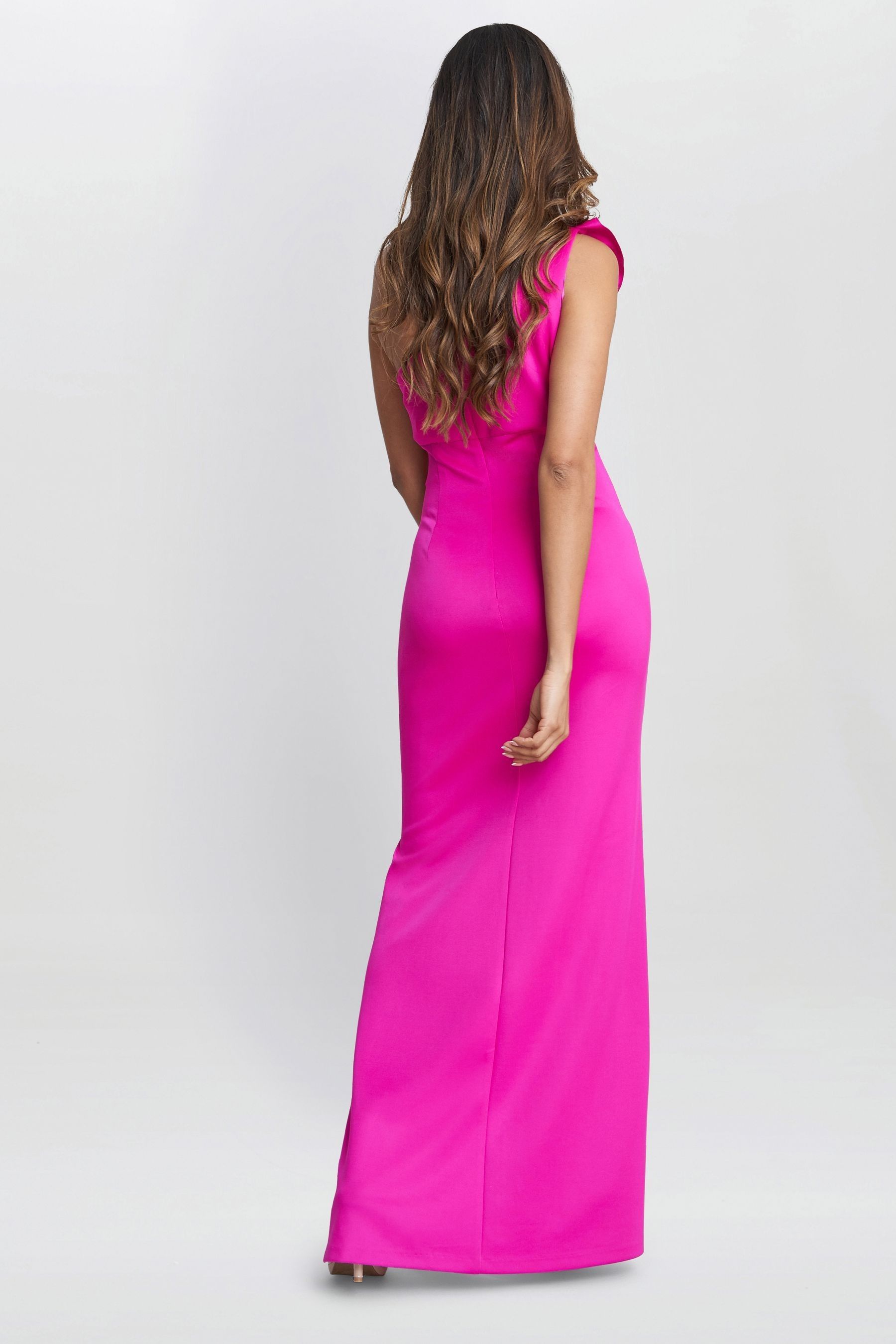 Buy Gina Bacconi Pink Agatha 3D Flower Detailed One Shoulder Maxi Dress from Next Luxembourg
