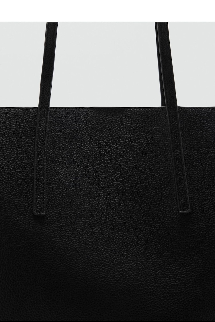 Mango Black Pebbled Effect Shopper Bag - Image 3 of 3