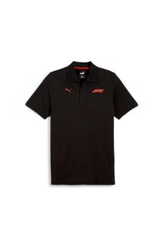 Puma Black Mens F1® Ess Logo Motorsport Polo Shirt - Image 4 of 5