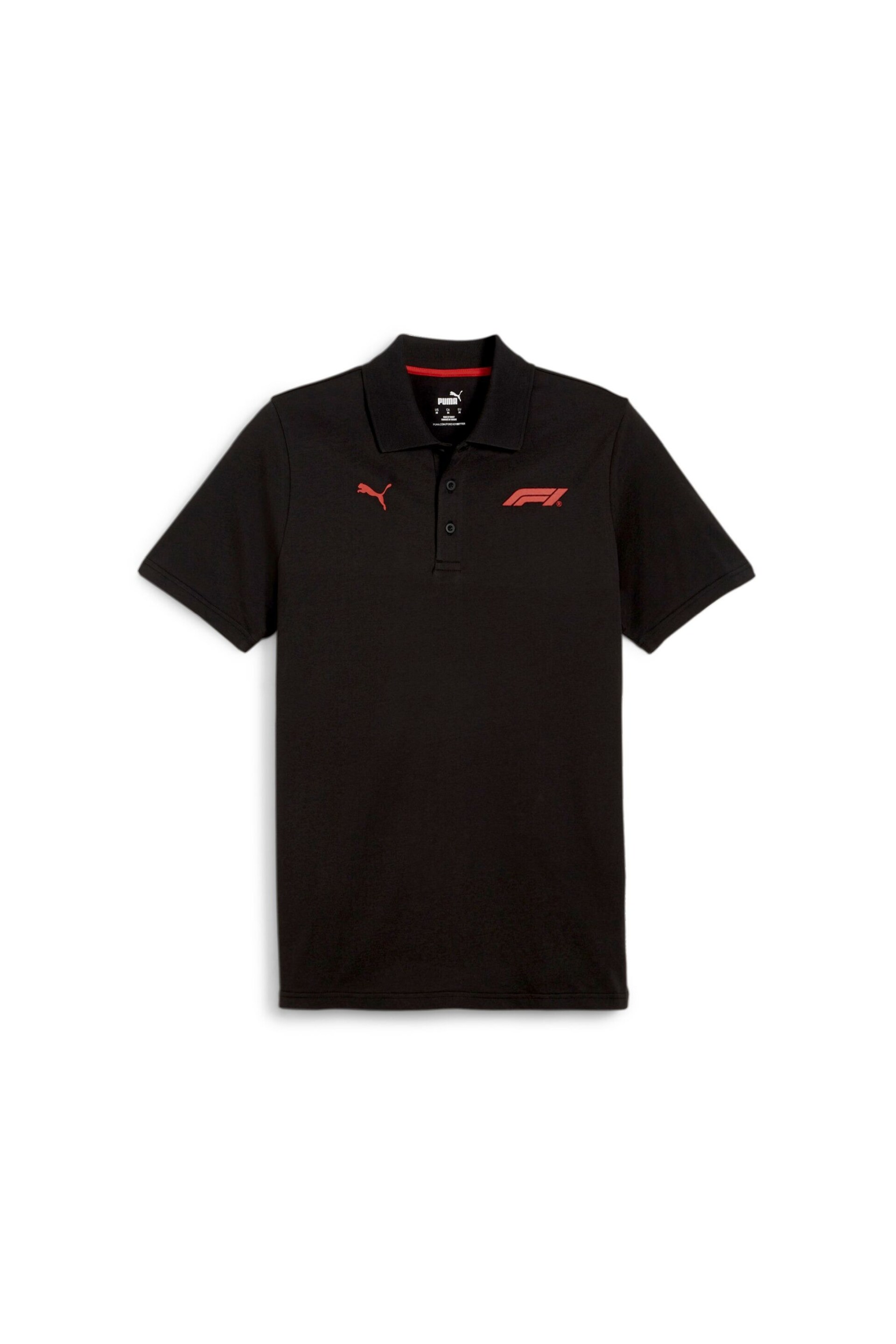 Puma Black Mens F1® Ess Logo Motorsport Polo Shirt - Image 4 of 5