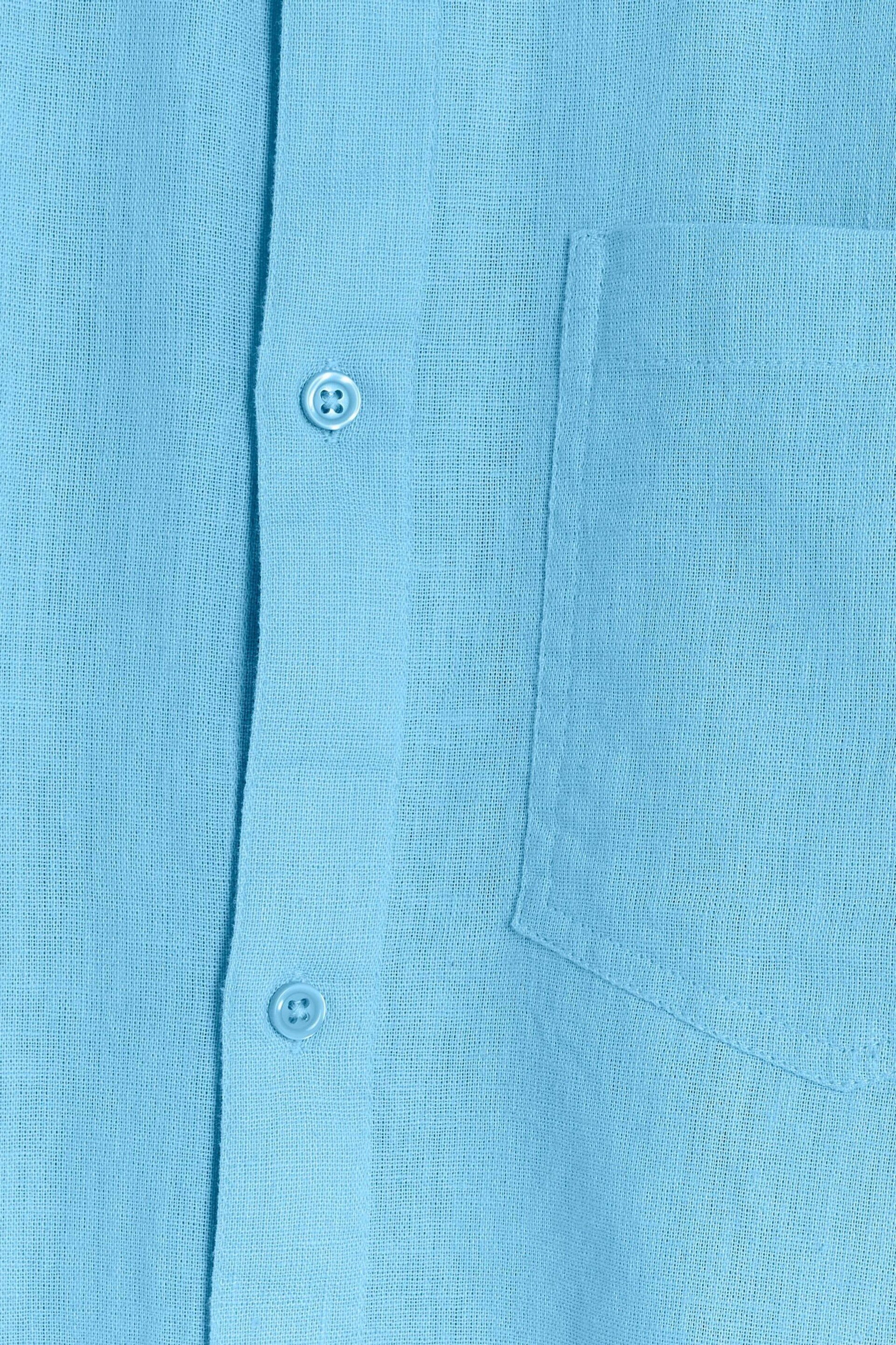 River Island Blue Long Sleeve Linen Shirt - Image 4 of 4