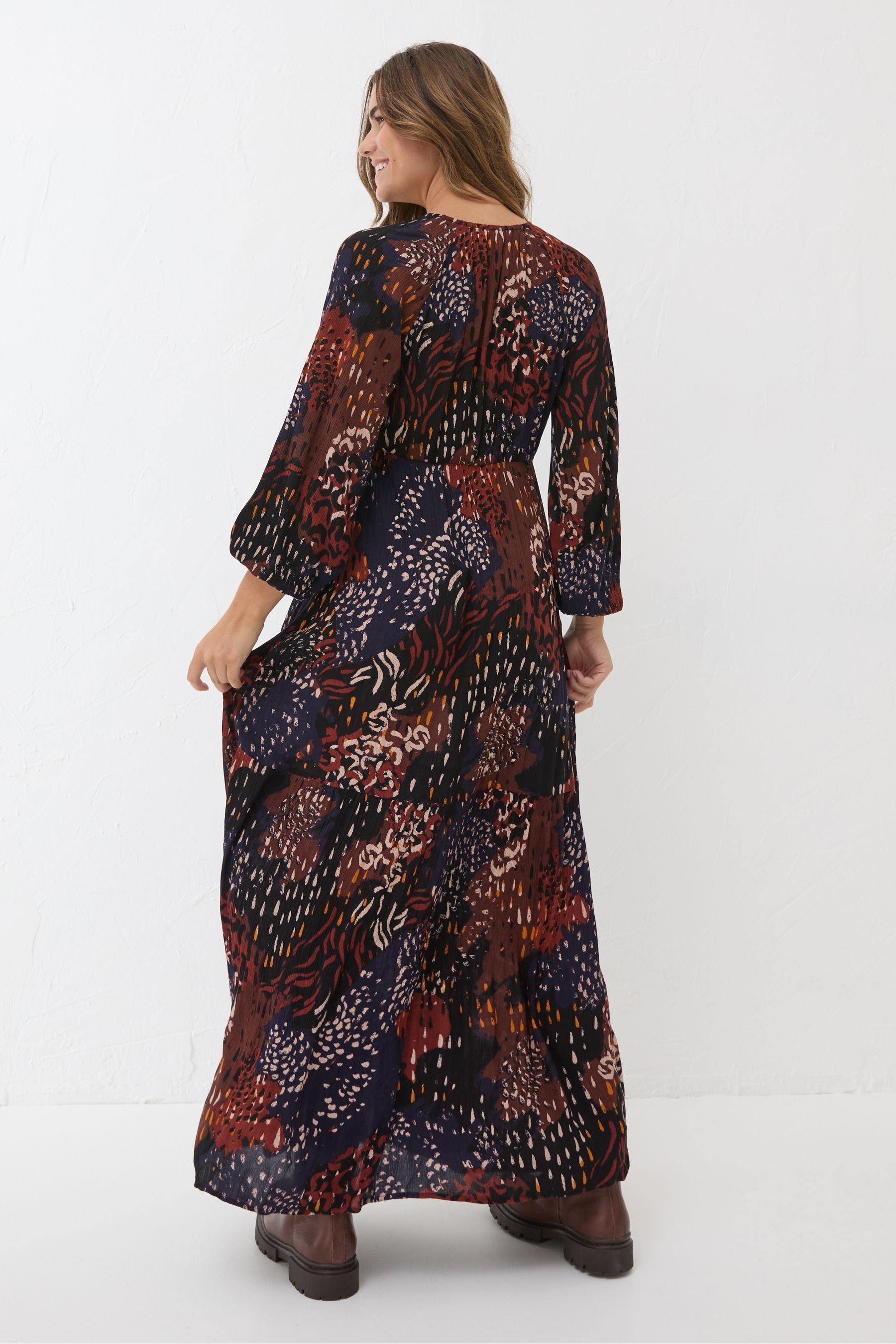 Buy FatFace Black White Noelle Animal Print Maxi Dress from the Next UK online shop
