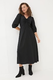 FatFace Libby Black Midi Dress - Image 1 of 5