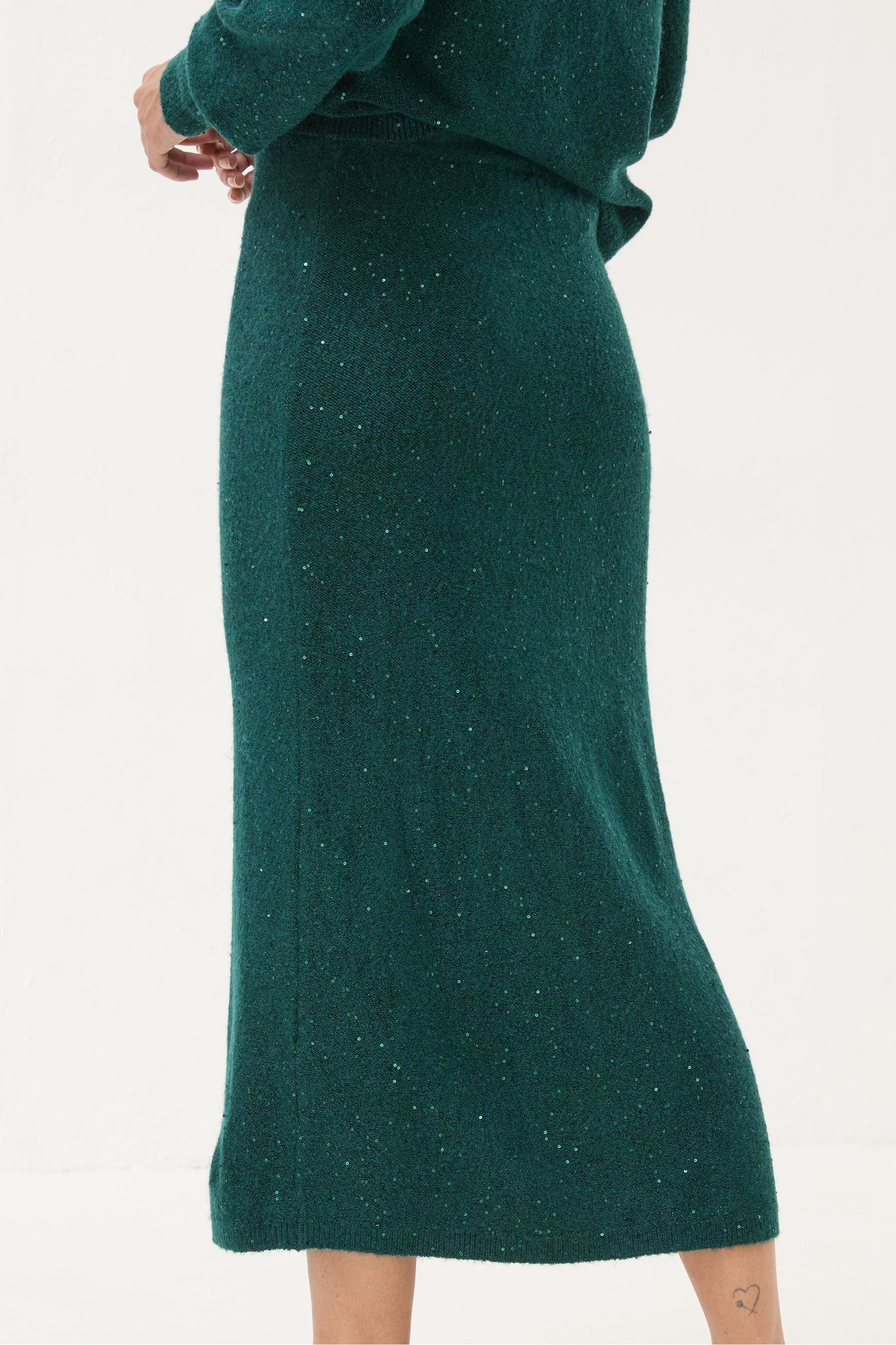 Buy FatFace Teal Blue Sequin Knit Skirt from Next Luxembourg