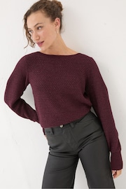 FatFace Red Lara Sparkle Jumper - Image 1 of 5