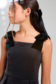 Lipsy Black Bow Strap Occasion Dress (5-16yrs) - Image 3 of 4