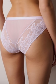 Mint Green/Lilac/Cream High Leg Lace Knickers 3 Pack - Image 4 of 12