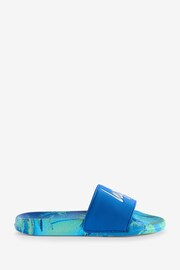 Hype. Boys Multi Blue Ibiza Palm Script Sliders - Image 1 of 1