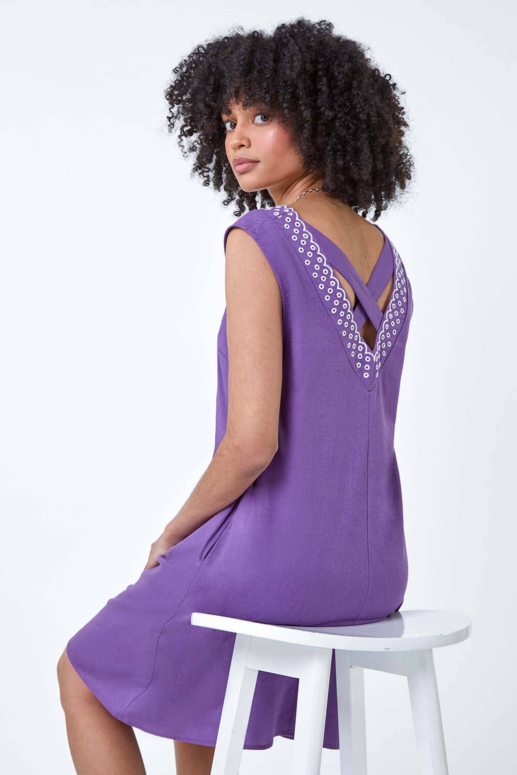 Purple shift dress hot sale