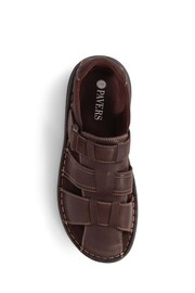 Pavers Touch-Fasten Leather Brown Sandals - Image 4 of 5