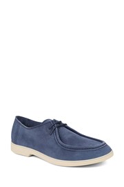 Pavers Blue Lace-Up Leather Loafers - Image 2 of 5