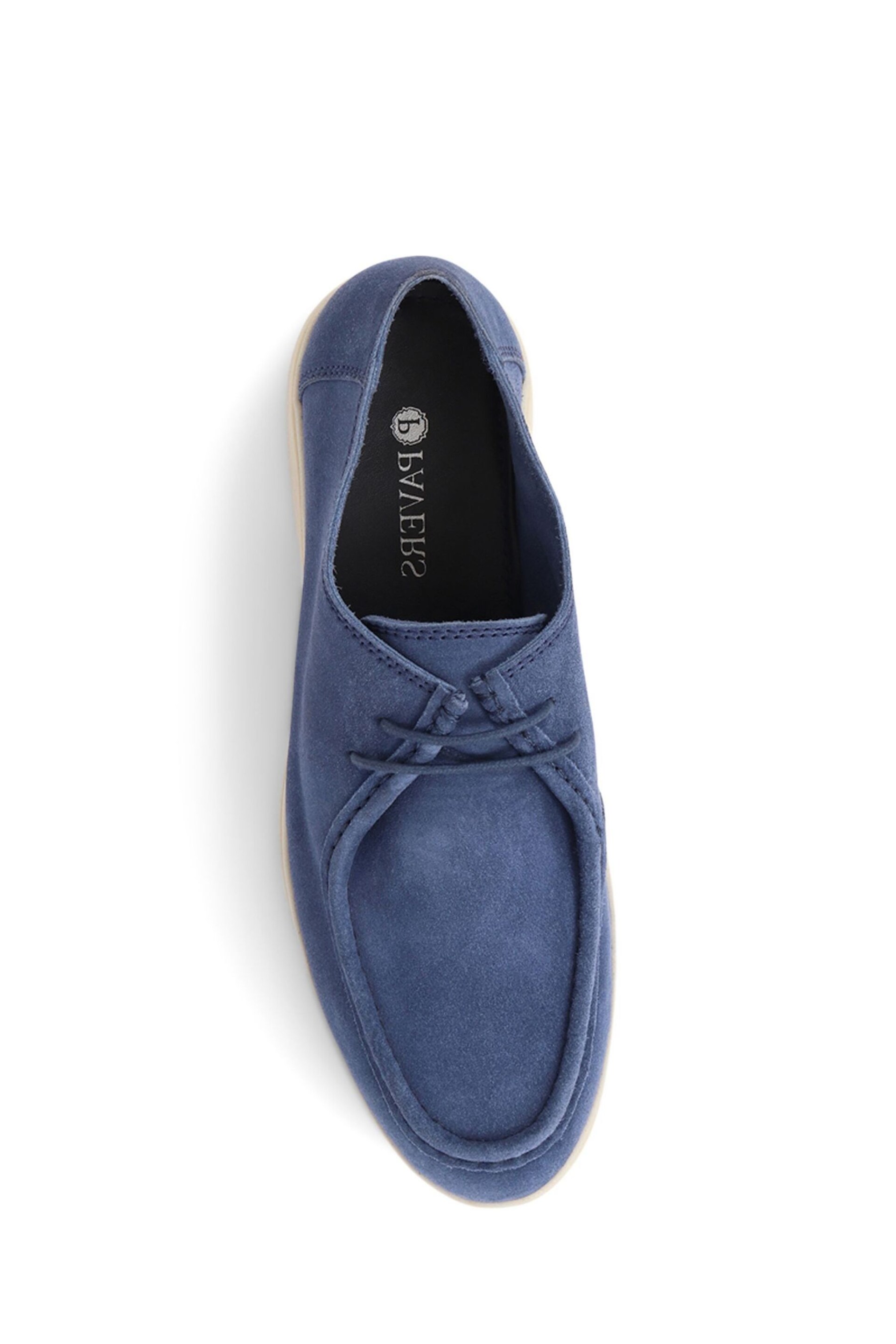 Pavers Blue Lace-Up Leather Loafers - Image 4 of 5