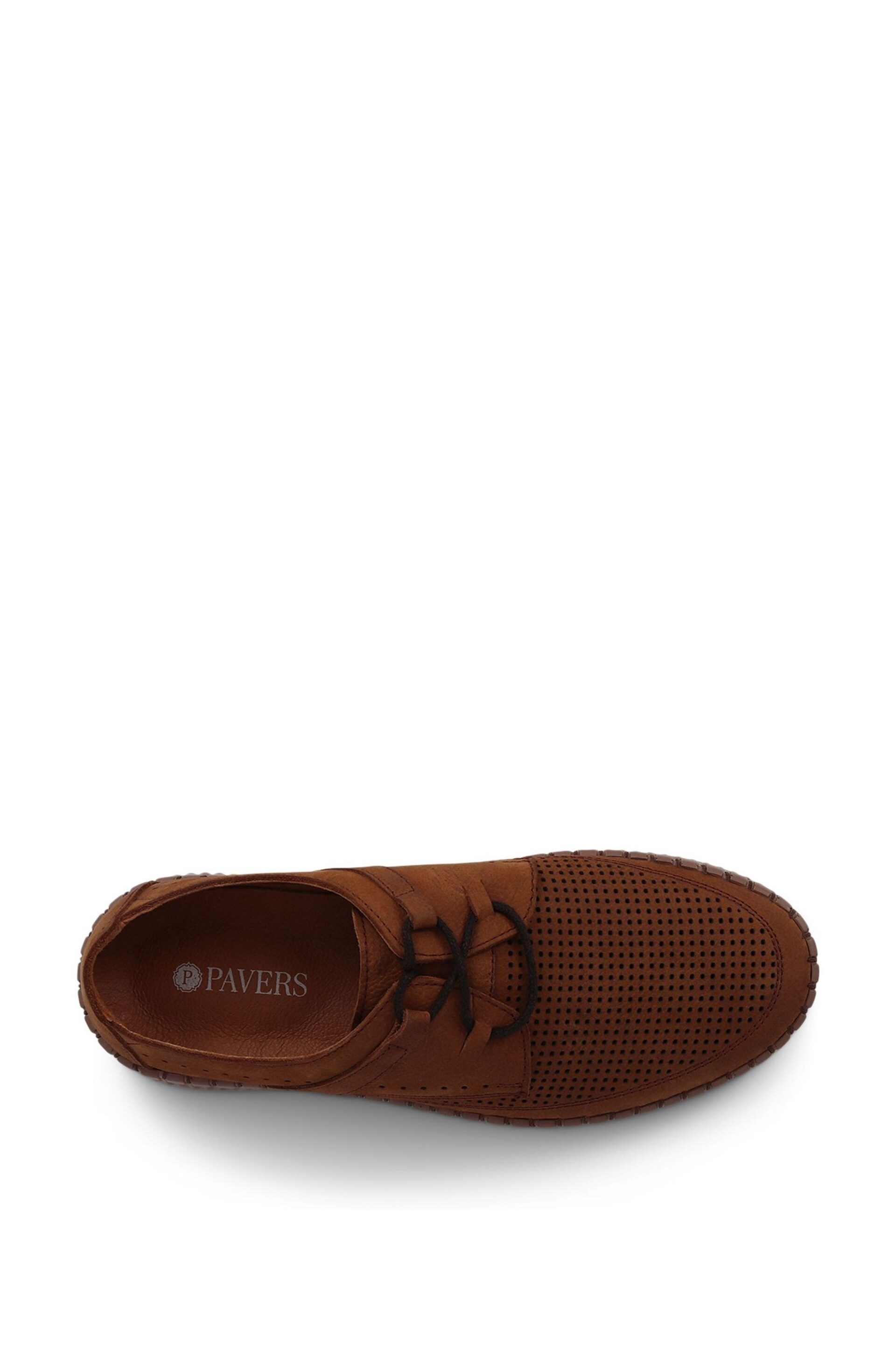 Pavers Lace-Up Leather Brown Shoes - Image 4 of 6