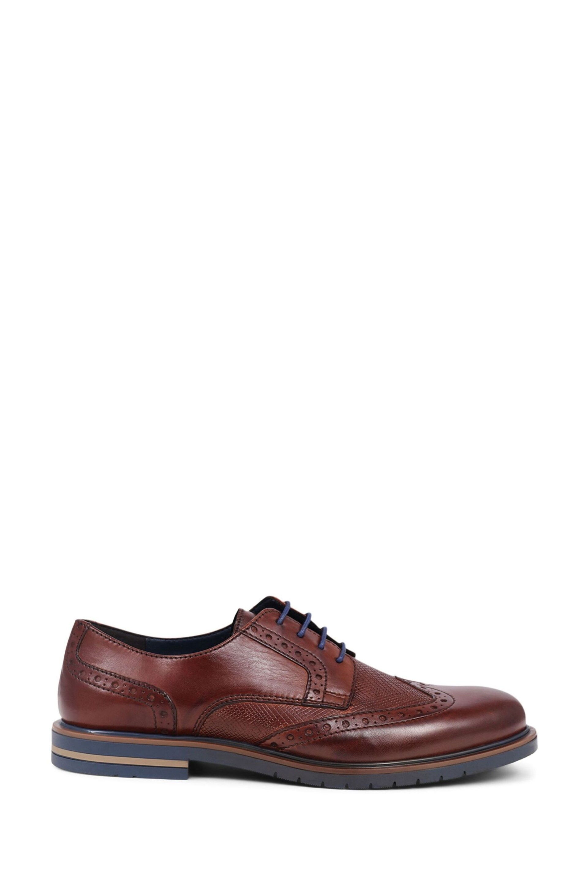 Pavers Brogues Detailed Leather Lace-Up Brown Shoes - Image 2 of 5