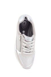 Pavers Silver Lace-Up Leather Trainers - Image 4 of 5