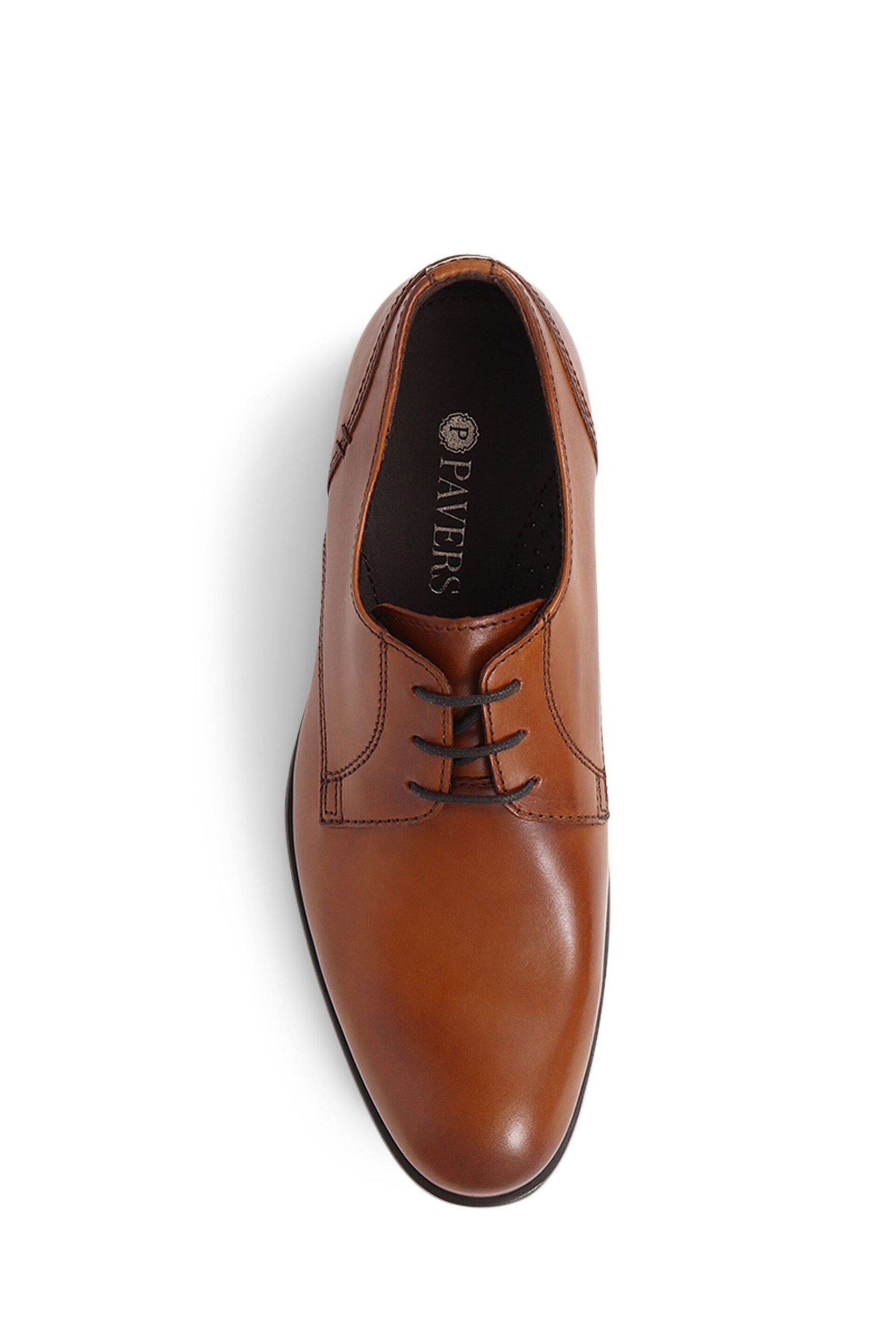 Pavers Leather Lace-Up Brown Shoes - Image 4 of 5