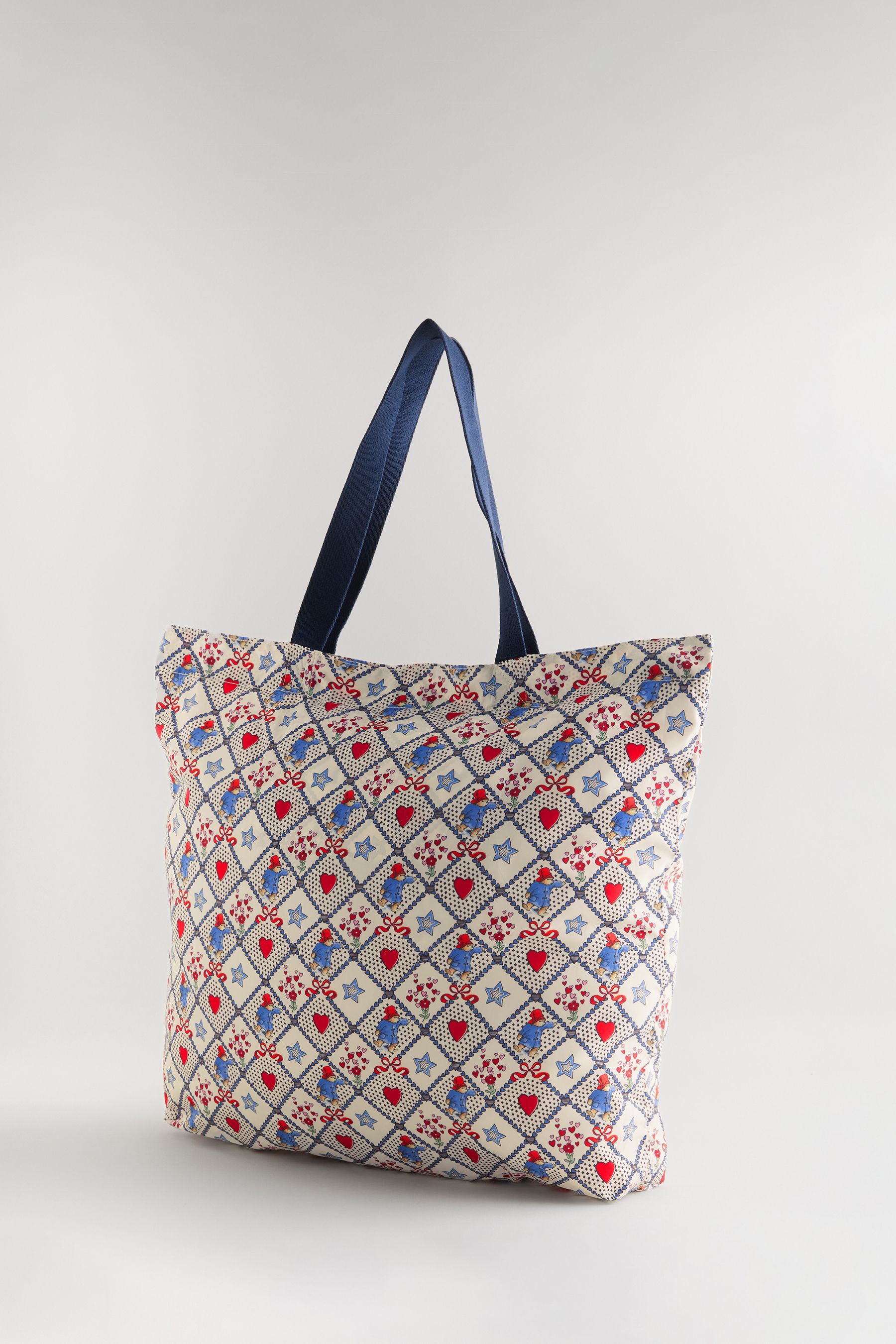 Cath Kidston Ecru Check Paddington Large Foldaway Tote Bag