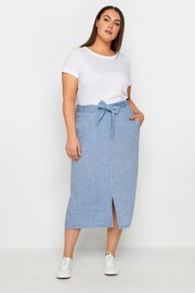 Evans Blue Light Tie Waist Midi Skirt - Image 2 of 2