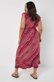 Apricot Pink Psychedelic Wave Ruffle Dress - Image 4 of 4