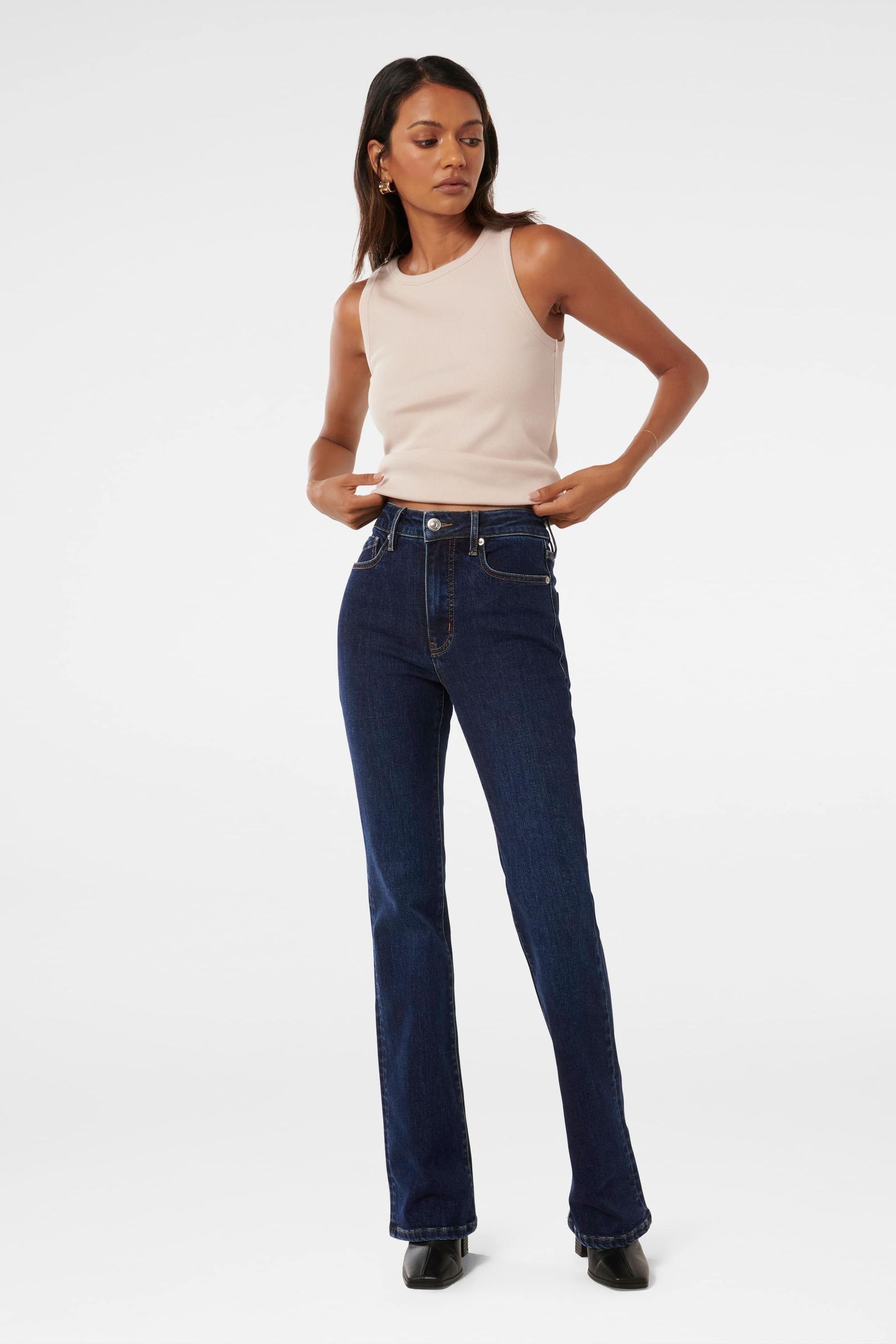 Buy Forever New Blue Petite Eloise Classic Bootcut Jeans from Next Luxembourg